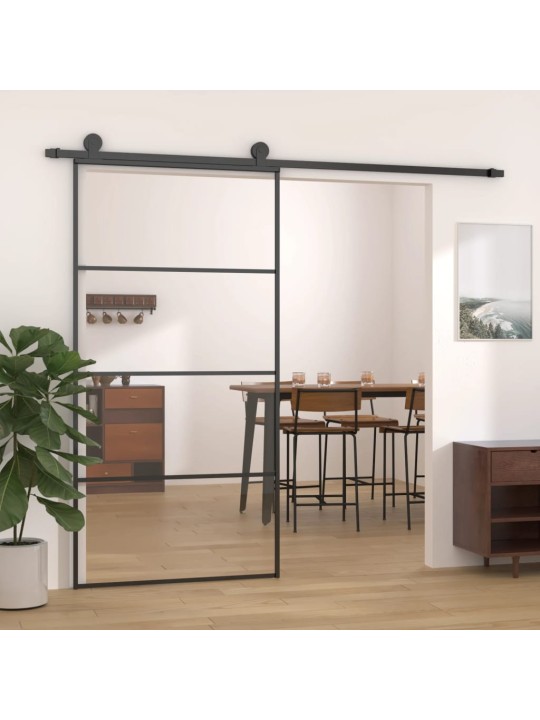 Posuvné dveře hliník a ESG sklo 102,5 x 205 cm černé