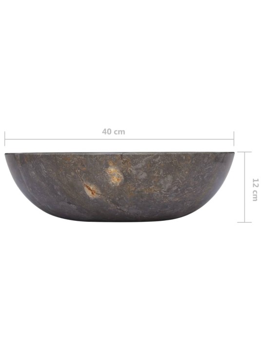 Umyvadlo šedé Ø 40 x12 cm mramor