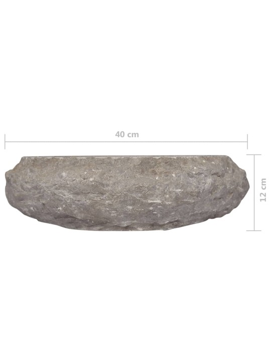 Umyvadlo šedé Ø 40 x12 cm mramor