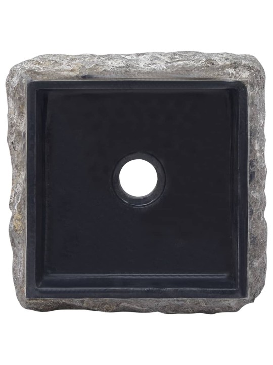 Umyvadlo černé 30 x 30 x 13 cm mramor