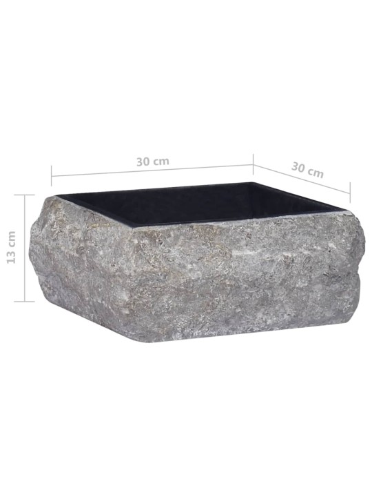 Umyvadlo černé 30 x 30 x 13 cm mramor