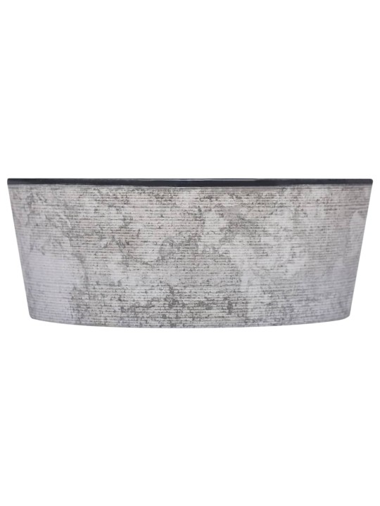 Umyvadlo černé Ø 40 x 15 cm mramor