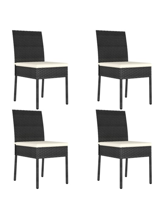 5dílný zahradní jídelní set polyratan černý