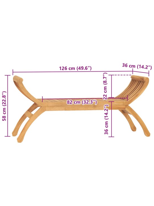 Zahradní lavice 126 cm masivní teakové dřevo