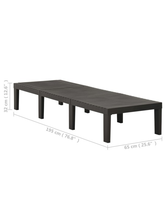 Zahradní lehátko plast antracitové