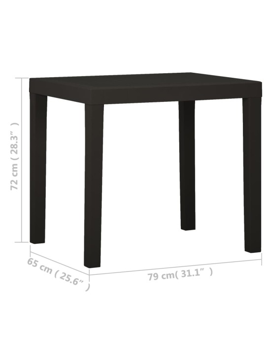 Zahradní stůl antracitový 79 x 65 x 72 cm plast