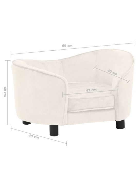 Pohovka pro psy krémová 69 x 49 x 40 cm plyš