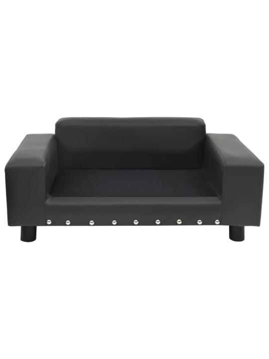 Pohovka pro psy tmavě šedá 81 x 43 x 31 cm plyš a umělá kůže