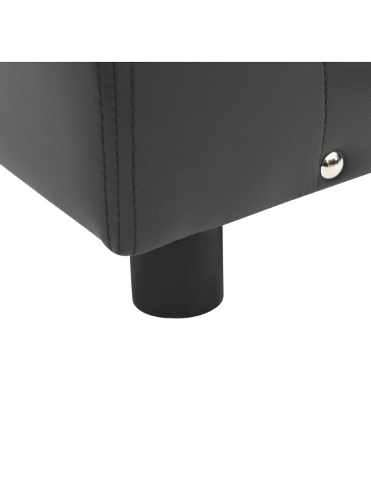 Pohovka pro psy tmavě šedá 81 x 43 x 31 cm plyš a umělá kůže