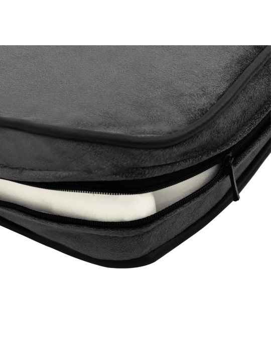 Pohovka pro psy tmavě šedá 81 x 43 x 31 cm plyš a umělá kůže