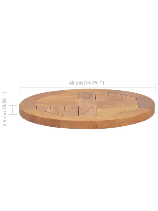 Stolní deska masivní teakové dřevo kulatá 2,5 cm 40 cm