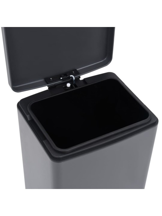 Odpadkový koš s pedálem 30 l šedý nerezová ocel