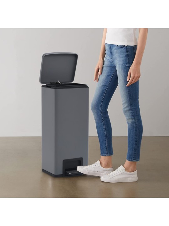 Odpadkový koš s pedálem 30 l šedý nerezová ocel
