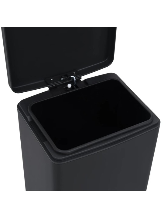 Odpadkový koš s pedálem 30 l černý nerezová ocel