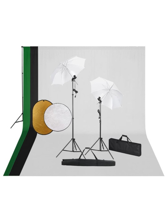 Foto studio set s lampami, pozadím a odraznou deskou