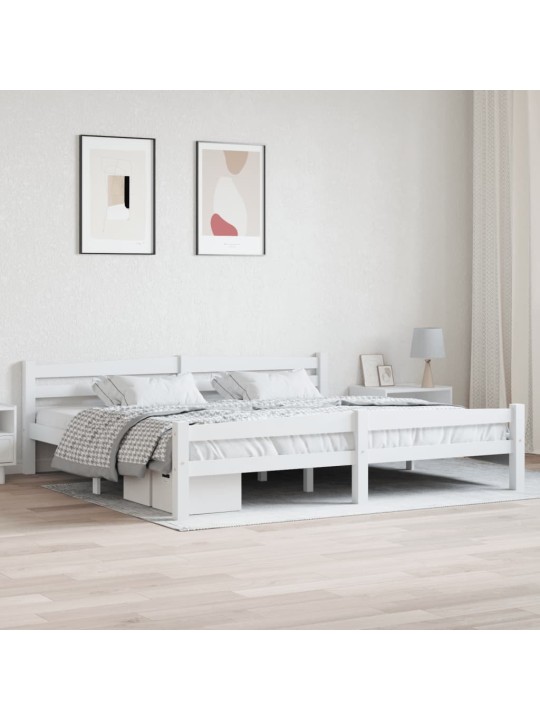 Rám postele bez matrace Bílý masiv borovice 200x200 cm
