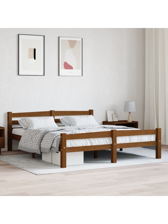 Rám postele medově hnědý masivní borovice 160 x 200 cm