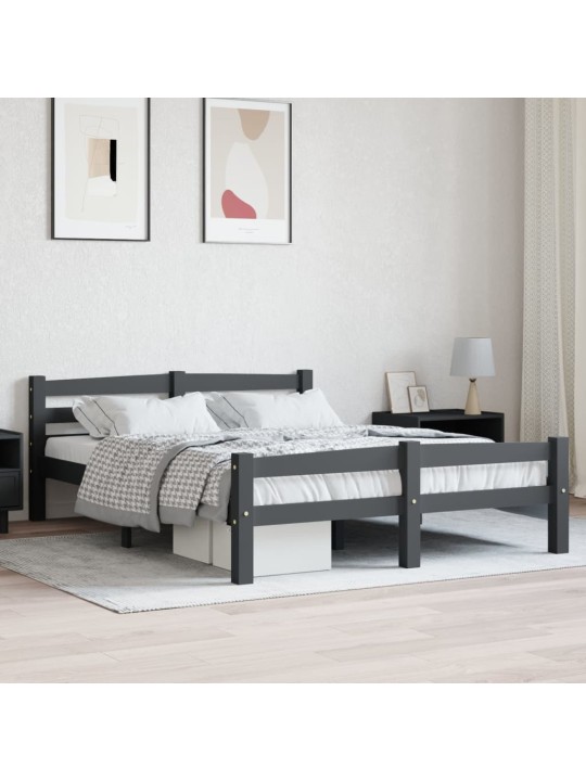 Rám postele bez matrace Tmavě šedý masiv borovice 120x200 cm