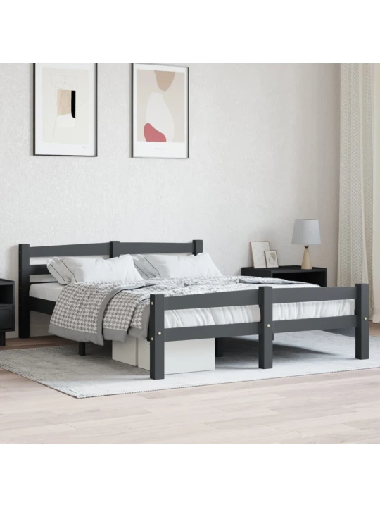 Rám postele bez matrace Tmavě šedý masiv borovice 120x200 cm