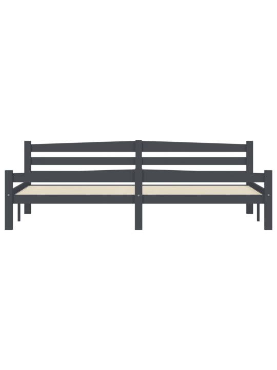 Rám postele bez matrace Tmavě šedý masiv borovice 200x200 cm