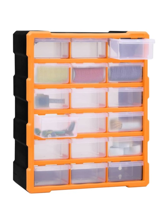 Organizér s 18 středně velkými zásuvkami 38 x 16 x 47 cm