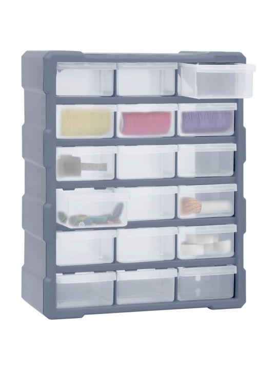Organizér s 18 středně velkými zásuvkami 38 x 16 x 47 cm