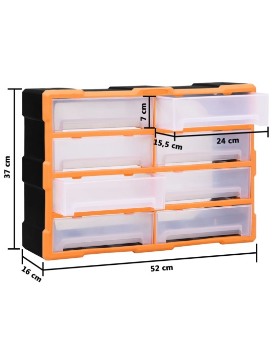Organizér s 8 velkými zásuvkami 52 x 16 x 37 cm