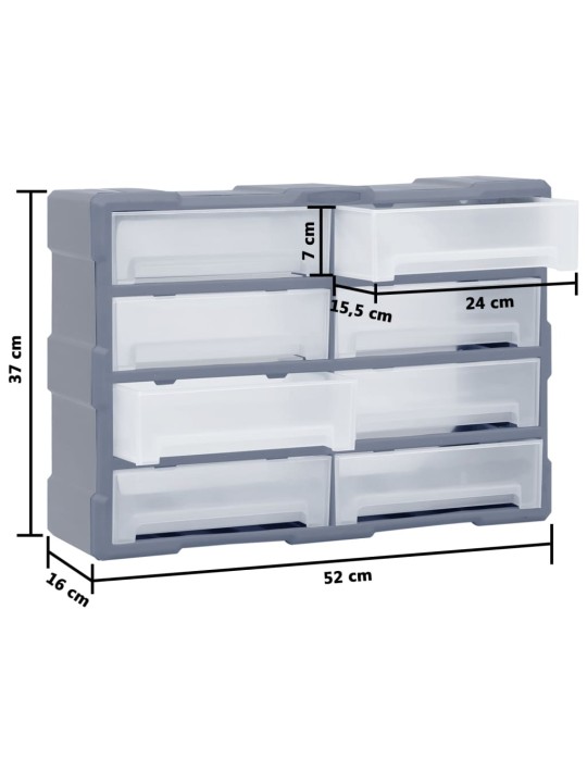 Organizér s 8 velkými zásuvkami 52 x 16 x 37 cm