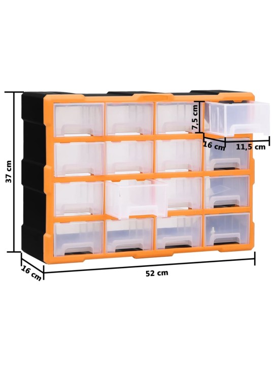 Organizér se 16 středními zásuvkami 52 x 16 x 37 cm