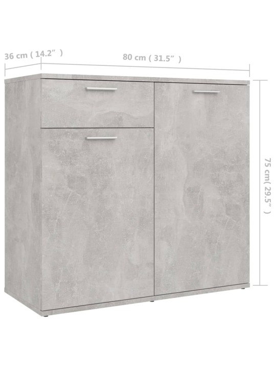 Příborník betonově šedý 80 x 36 x 75 cm kompozitní dřevo