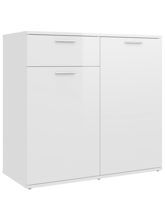 Příborník bílý s vysokým leskem 80x36x75 cm kompozitní dřevo