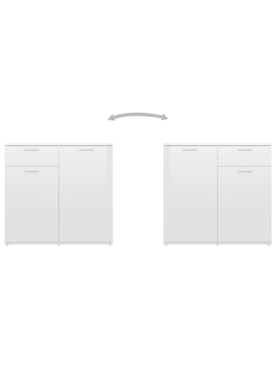 Příborník bílý s vysokým leskem 80x36x75 cm kompozitní dřevo