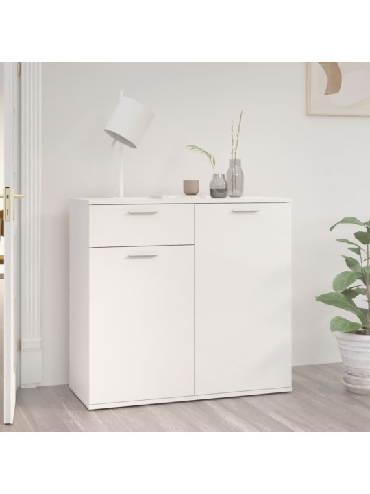 Příborník bílý s vysokým leskem 80x36x75 cm kompozitní dřevo