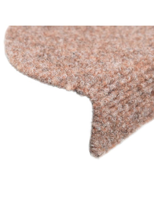 Samolepící nášlapy na schody 5 ks hnědé 56x17x3 cm vpichované
