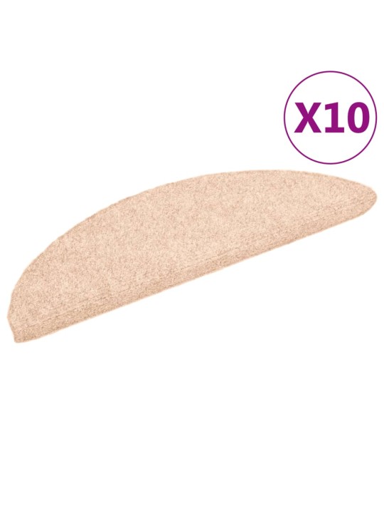 Samolepící nášlapy na schody 10 ks krémové 56x17x3cm vpichované