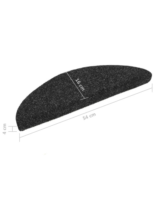 Samolepící nášlapy na schody 10 ks černé 56x17x3 cm vpichované