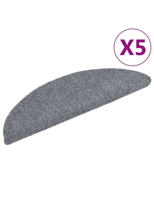 Samolepící nášlapy na schody 5 ks světle šedé 56x17x3 cm