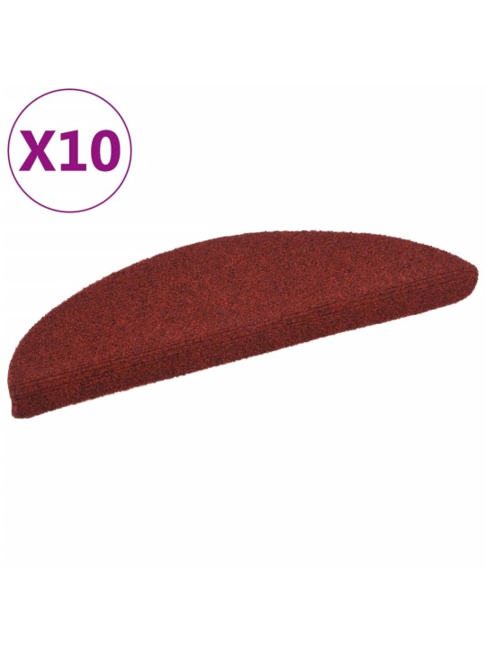 Samolepící nášlapy na schody 10 ks červené 56x17x3cm vpichované