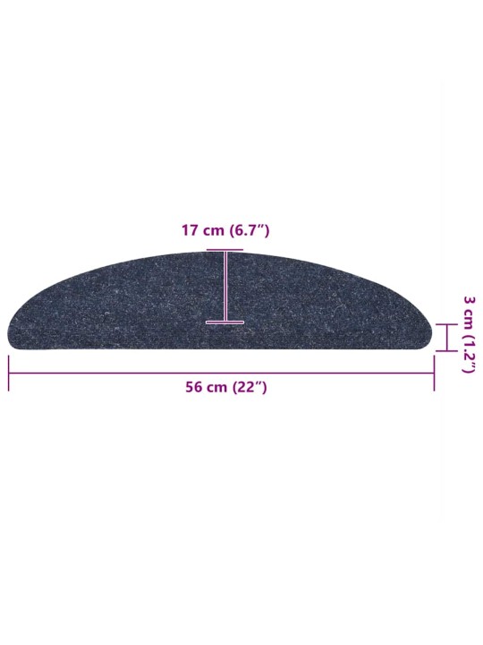Samolepící nášlapy na schody 10 ks modré 56x17x3 cm vpichované