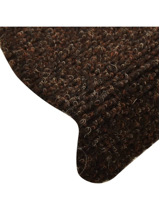 Samolepící nášlapy na schody 10 ks hnědé 56x17x3 cm vpichované