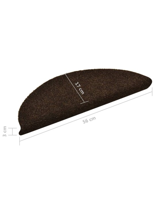 Samolepící nášlapy na schody 10 ks hnědé 56x17x3 cm vpichované