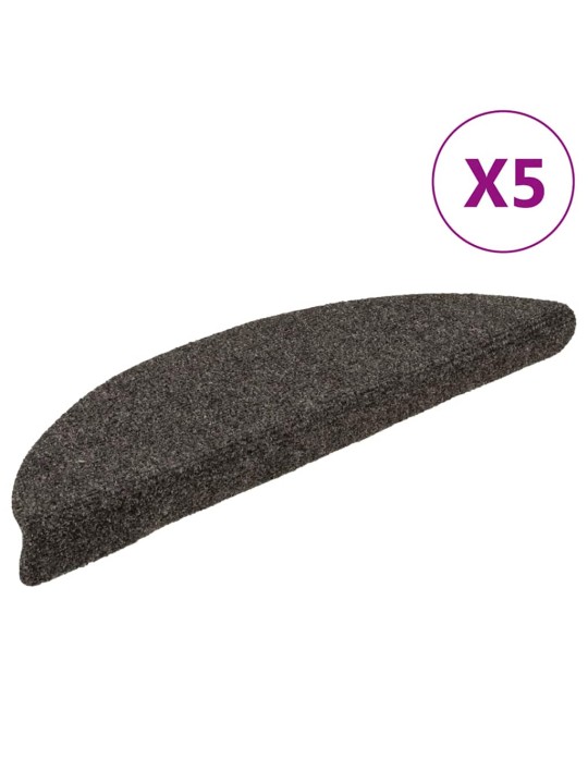 Samolepicí nášlapy na schody 5 ks antracit 56x17x3cm vpichované