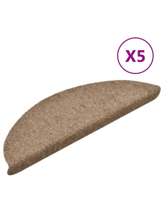 Samolepící nášlapy na schody 5 ks krémové 56x17x3 cm vpichované