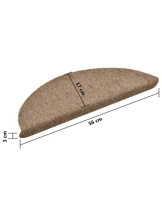 Samolepící nášlapy na schody 5 ks krémové 56x17x3 cm vpichované