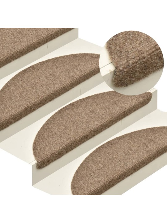 Samolepící nášlapy na schody 5 ks krémové 56x17x3 cm vpichované