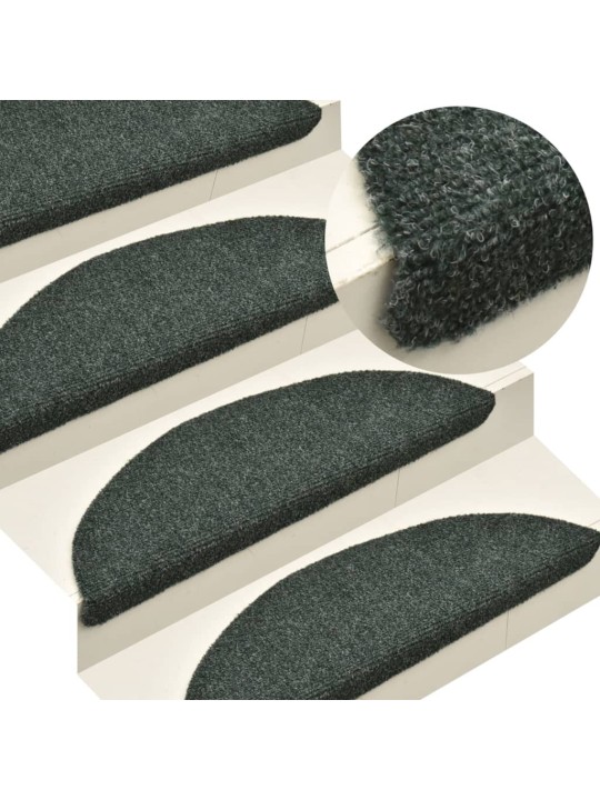 Samolepící nášlapy na schody 10 ks zelené 56x17x3 cm vpichované