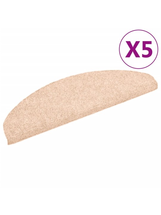 Samolepící nášlapy na schody 5 ks hnědé 65x21x4 cm vpichované