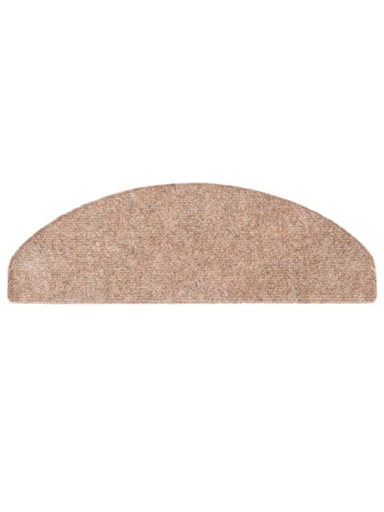 Samolepící nášlapy na schody 10 ks krémové 65x21x4cm vpichované