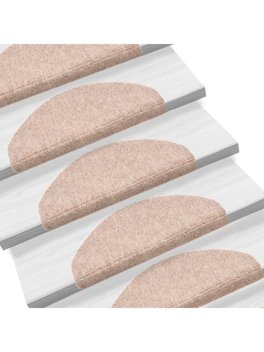 Samolepící nášlapy na schody 10 ks krémové 65x21x4cm vpichované