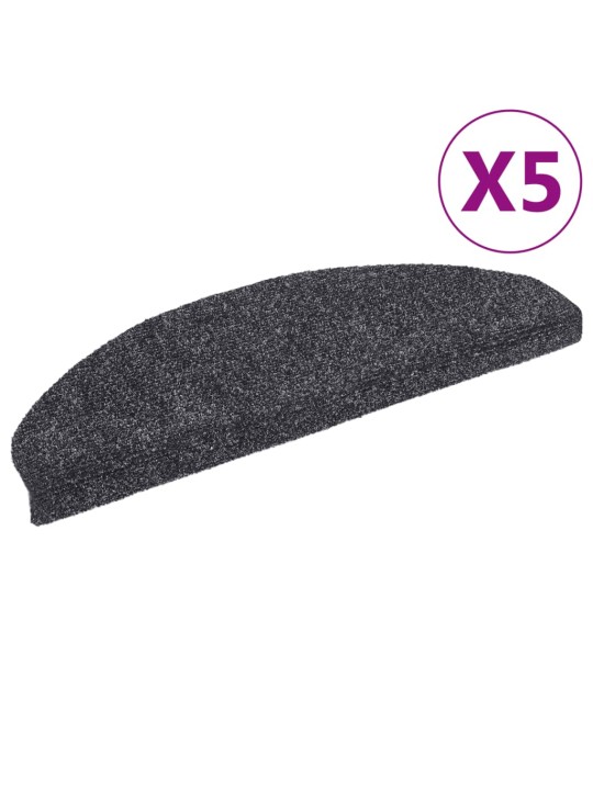 Samolepící nášlapy na schody 5 ks tmavě šedé 65x21x4cm vpich